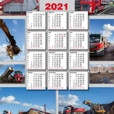 Jaarkalender met weeknummers.